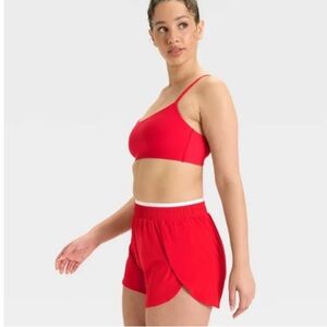 All In Motion‎ Women's High Rise Woven Perforated 3” Inseam Shorts Red XL